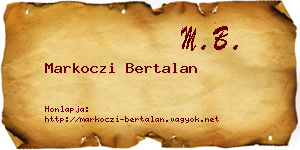 Markoczi Bertalan névjegykártya